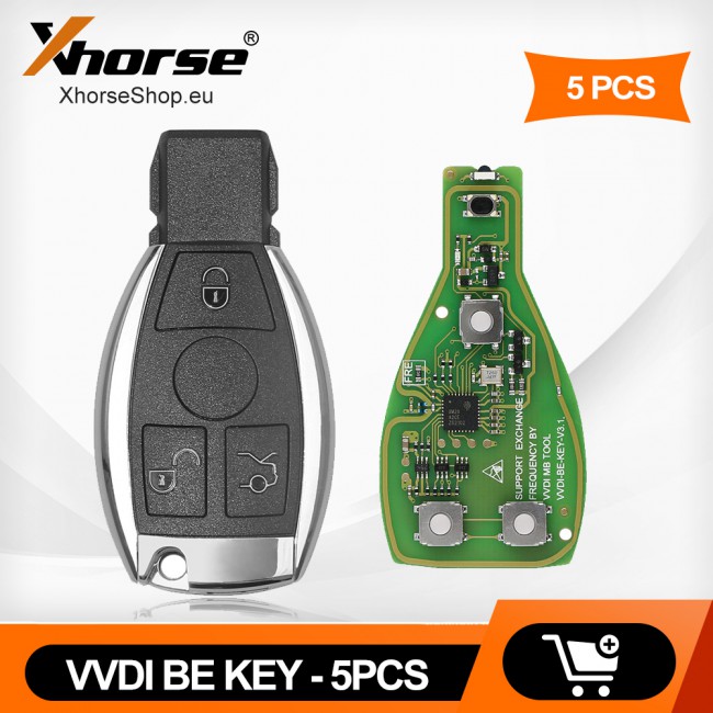 [EU/UK Ship] Xhorse VVDI BE Key Pro with Smart Key Shell 3 Buttons Get 5 Free Token for VVDI MB Tool 5pcs/lot without Benz Logo
