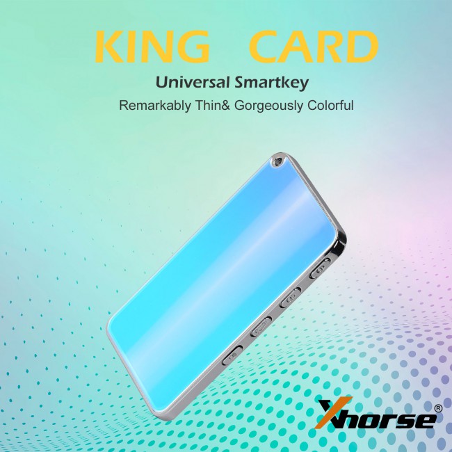 Xhorse King Card XSKC05EN Slimmest 4 Buttons Universal Smart Remote Key with Built-in 2 Batteries Sky Blue