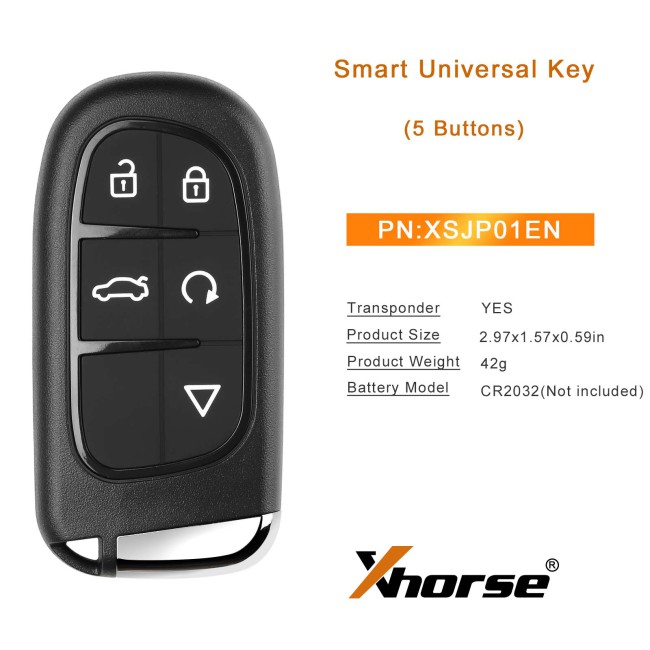 XHORSE XSJP01EN XM38 series Jeep Type 2 Style 5 Buttons Universal Smart key