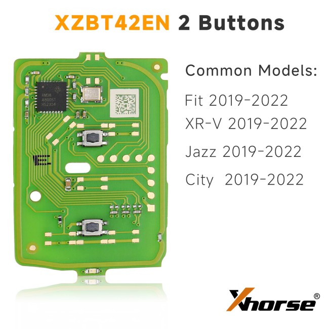 Xhorse XZBT42EN Special Remote PCB 2 Buttons For Honda Fit/ XR-V/ Jazz/ City 2019-2022 Only 5pcs/lot