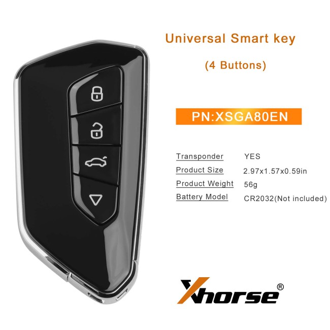 XHORSE XSGA80EN XM38 series For VW Style 4-Buttons Universal Smart key