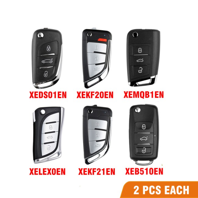 Xhorse XEDS01EN XEKF20EN XEMQB1EN XELEX0EN XEKF21EN VVDI Universal Super Remote Car Key for VVDI Mini Key Tool Max Key Tool Plus 2pcs Value Bundle