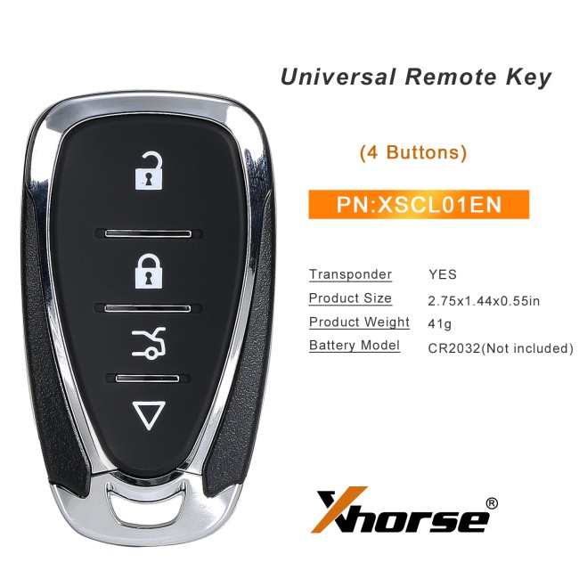 Xhorse XSCL01EN  Universal Remote Key 4Buttons Chevrolet Style 5PCS/lot