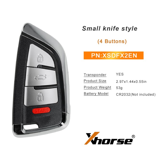 Xhorse XSDFX2EN XM38 Serias Smart Remote Key Small Knife Style 5pcs/lot