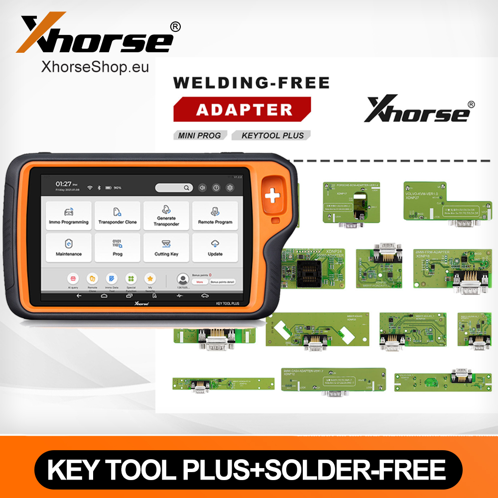 Xhorse VVDI Key Tool Plus Pad with 16pcs Mini Prog Solder-Free Adapters Full Set