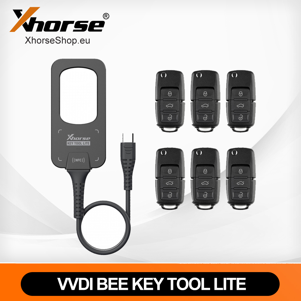 [In Stock] Xhorse VVDI BEE Key Tool Lite Transponder Generator KeyTool Lite with Type C with 6pcs B5 Universal Remote Keys