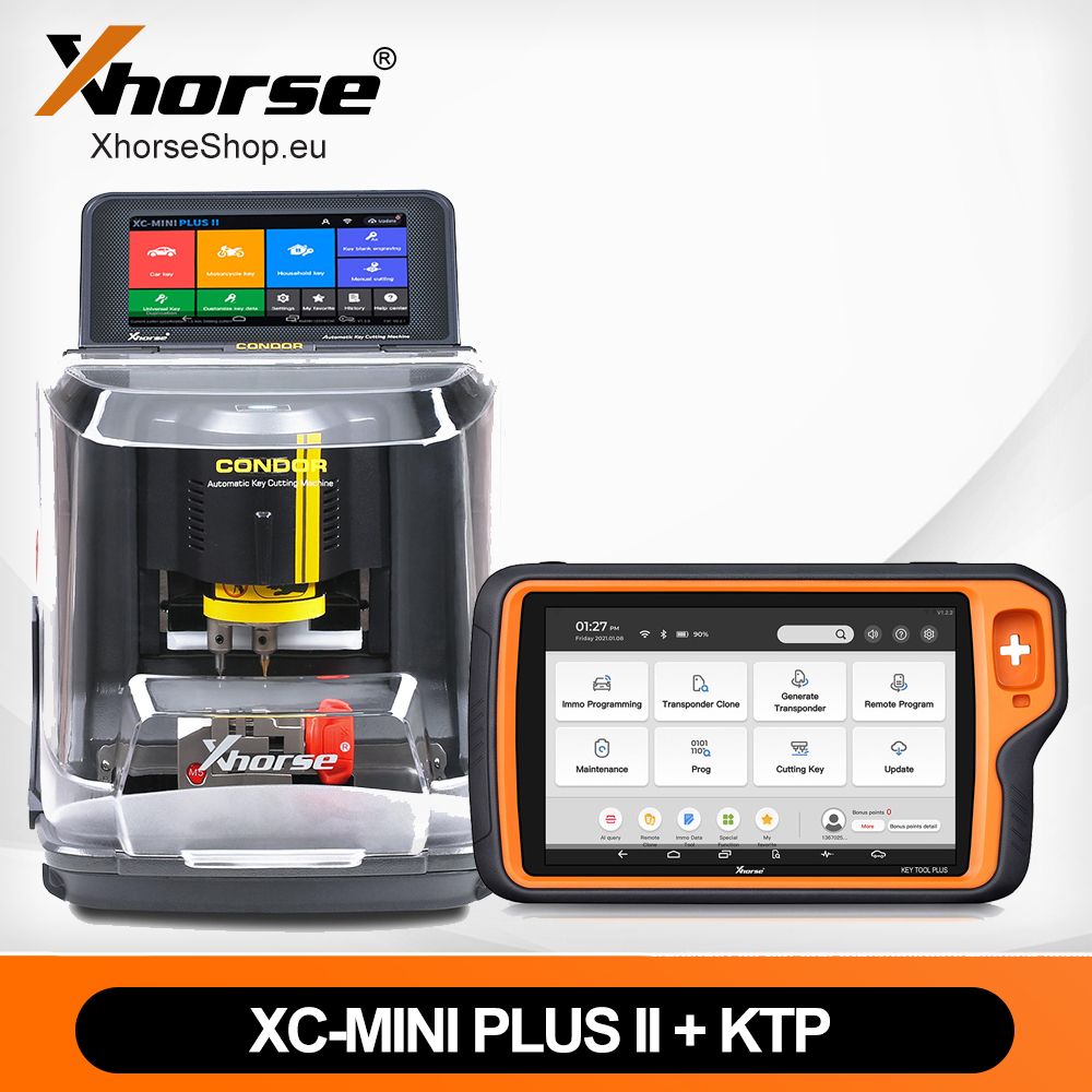 Value Bundle for Xhorse Condor XC-MINI Plus II Key Cutting Machine and Xhorse Key Tool Plus Pad Lifetime Free Update