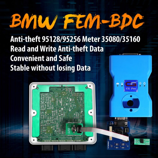 OEM BMW FEM-BDC IMMO 95128/95256 Chip Dash 35080/35160 Data Reading 8-PIN Adapter for VVDI Prog