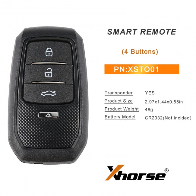 Xhorse XSTO01EN FENG.T for Toyota XM38 Smart Key with Key Shell Support 4D 8A 4A All in One Supports Rewrite 1PC