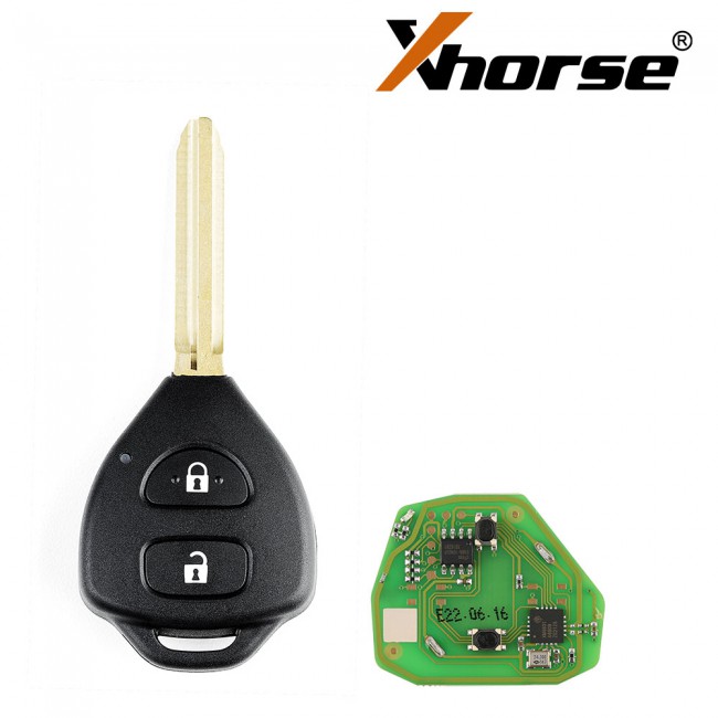 XHORSE XKTO05EN Wired Universal Remote Key Toyota Style Flat 2 Buttons 5pcs/lot