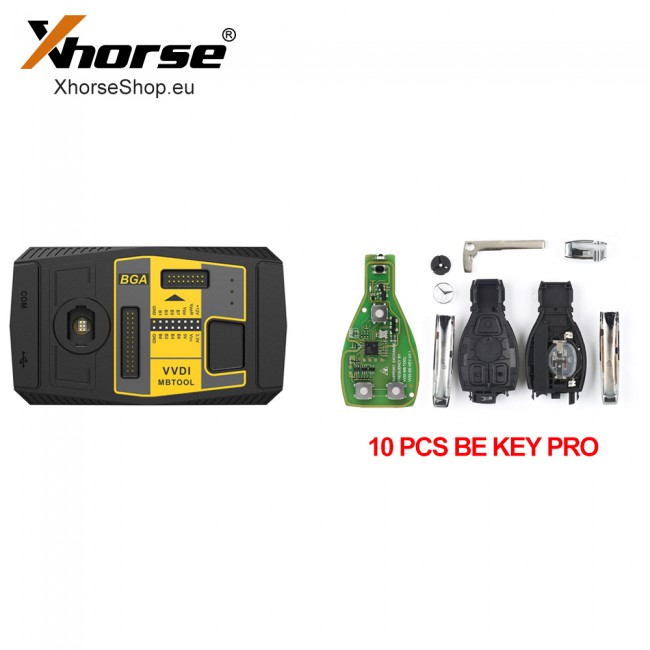 Latest Version Xhorse VVDI MB BGA Tool + 1 Year Free Tokens + 10 Pcs VVDI BE Key Pro + 10 Pcs Benz Smart Key Shell 3-button