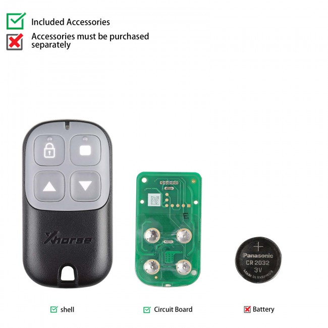 Xhorse Garage Remote Key 4 Buttons XKXH03EN Black 5pcs/lot