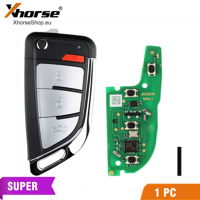 Xhorse XEKF20EN Super Remote Knife Flip 4 Buttons Built-in Super Chip for VVDI Tools 1PC