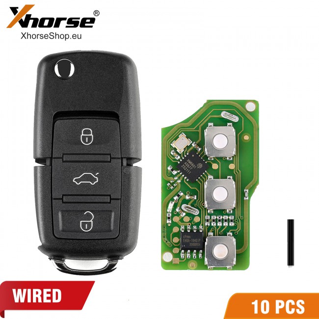[EU/UK/US Ship] XHORSE XKB501EN Volkswagen B5 Style Special Wired Remote Key 3 Buttons 10 pcs/lot