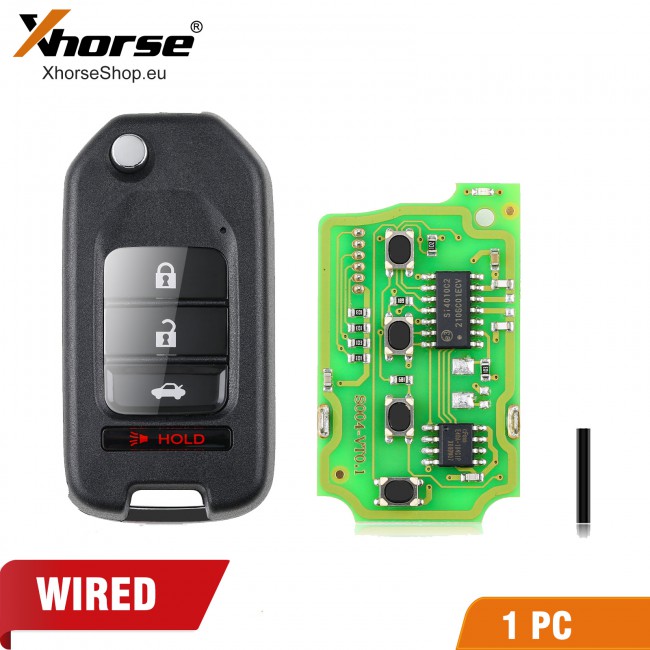 XHORSE XKHO01EN Honda Style Wire Universal Remote Key - 3+1/ 4 Buttons  for VVDI Key Tool, VVDI2 1PC
