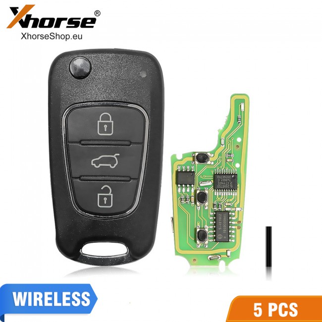 Xhorse Hyundai Type Universal Remote Key Wireless PN XNHY02EN 3 Buttons 5 Pcs/Lot