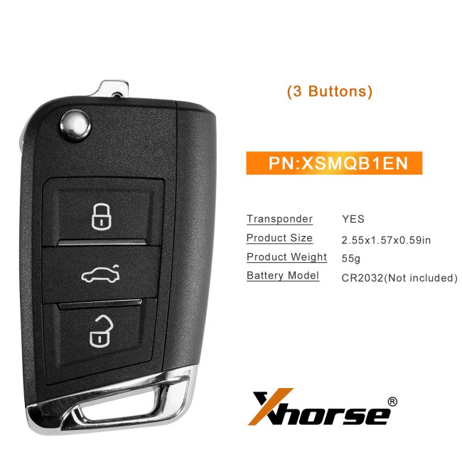Xhorse XSMQB1EN VW MQB Smart Proximity Remote Key 3 Buttons for VVDI2 VVDI Key Tool 5Pcs/lot