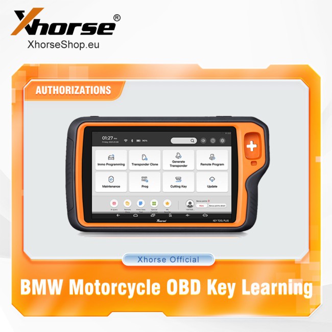 Xhorse BMW Motorcycle OBD Key Learning Authorization for VVDI2 & Key Tool Plus Support 4D 8A Transponder Key Type