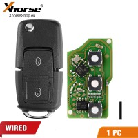 Xhorse XKB508EN Wire Universal Remote Key B5 Style 2 Buttons for VVDI Key Tool, VVDI2(English Version)
