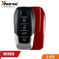 XHORSE XKFEF2EN FA.LL Type Wired Folding Key 4 Buttons Bright Red