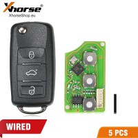 Xhorse XKB510EN Wire Remote Key for VW B5 Type 3 Buttons Water Proof 5pcs/lot