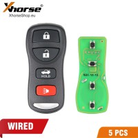 Xhorse XKNI00EN Wire Remote Key Nissan Separate 4 Buttons English Version 5pcs/lot