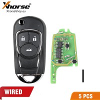 XHORSE XKBU03EN Wired Universal Remote Key Flip 3 Buttons Buick Style for VVDI VVDI2 Key Tool English Version 5pcs/lot
