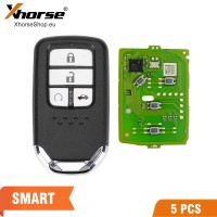 XHORSE XZBT40EN HON.D Special Remote Key for Honda Civic 2016-2019 4 Buttons with Key Shell 5pcs/lot