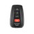 Toyota XM Smart Key Shell 1732 3+1 Buttons 5Pcs/Lot for Xhorse VVDI